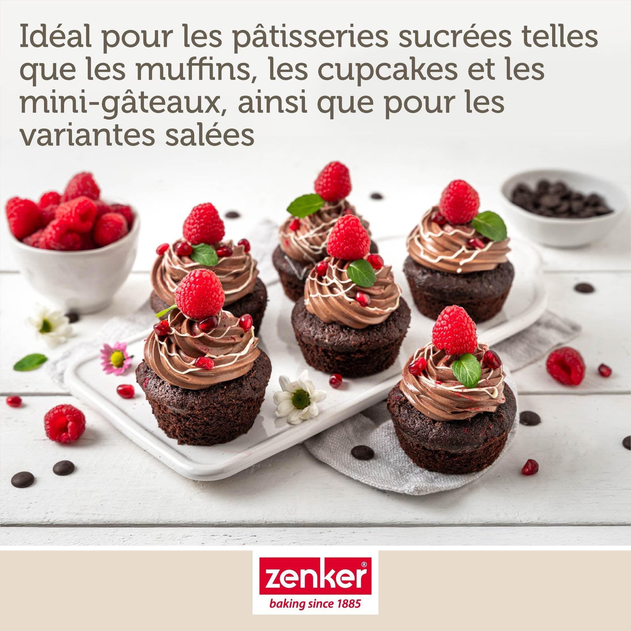 Voir la diapositive 2 : ZENKER Moule à muffins 12 empreintes 38 x 26 cm zenker perfect black