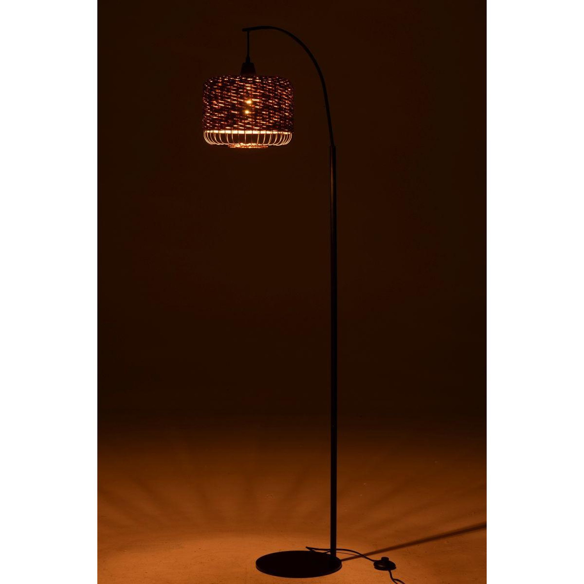 Voir la diapositive 3 : J-LINE Lampadaire lanterne en métal  eldon  168cm naturel