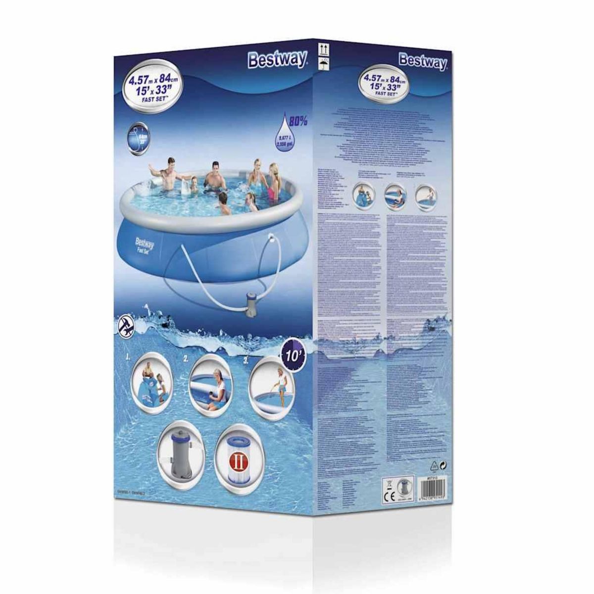 BESTWAY Bestway Ensemble de piscine Fast Set 457 x 84 cm 57313