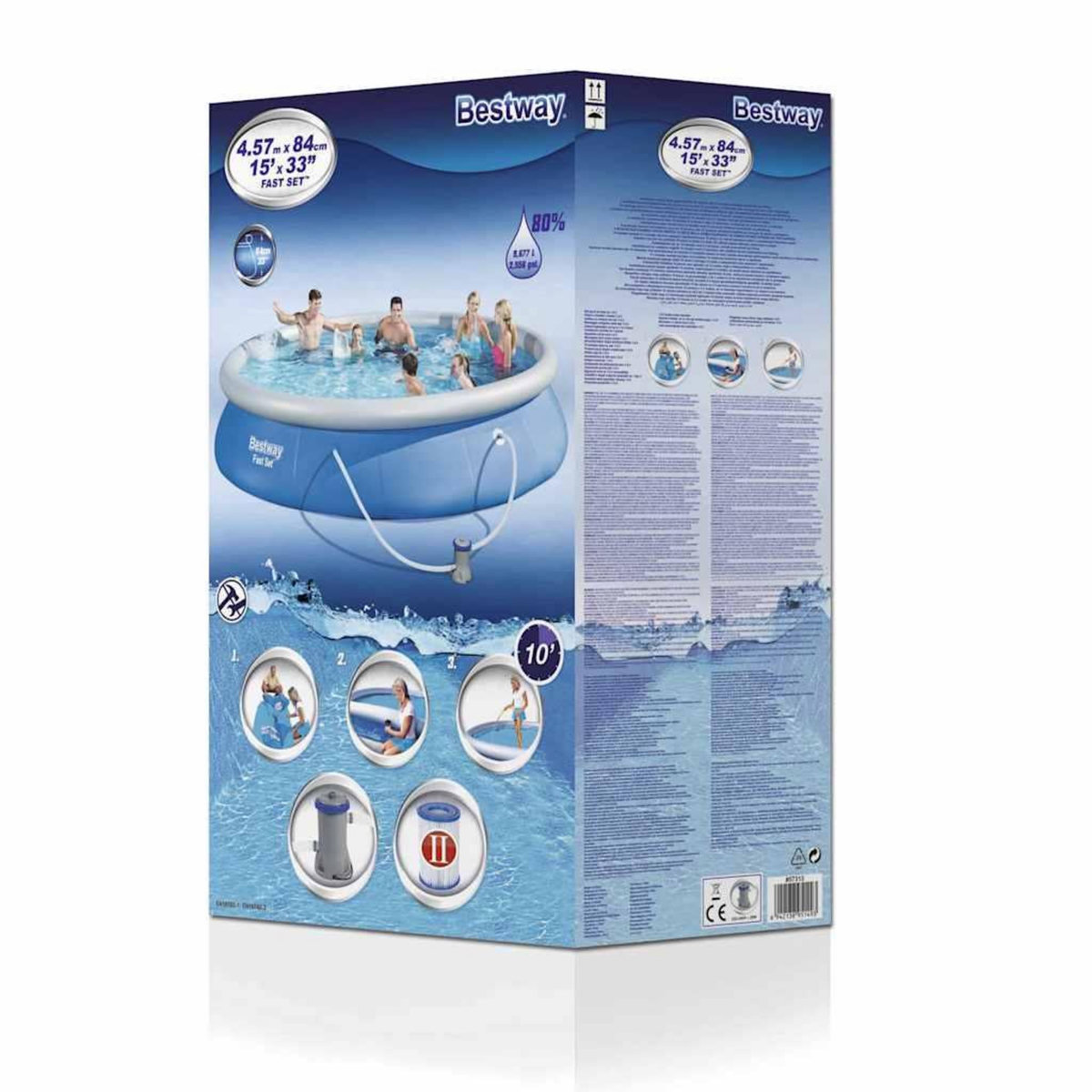 BESTWAY Bestway Ensemble de piscine Fast Set 457 x 84 cm 57313