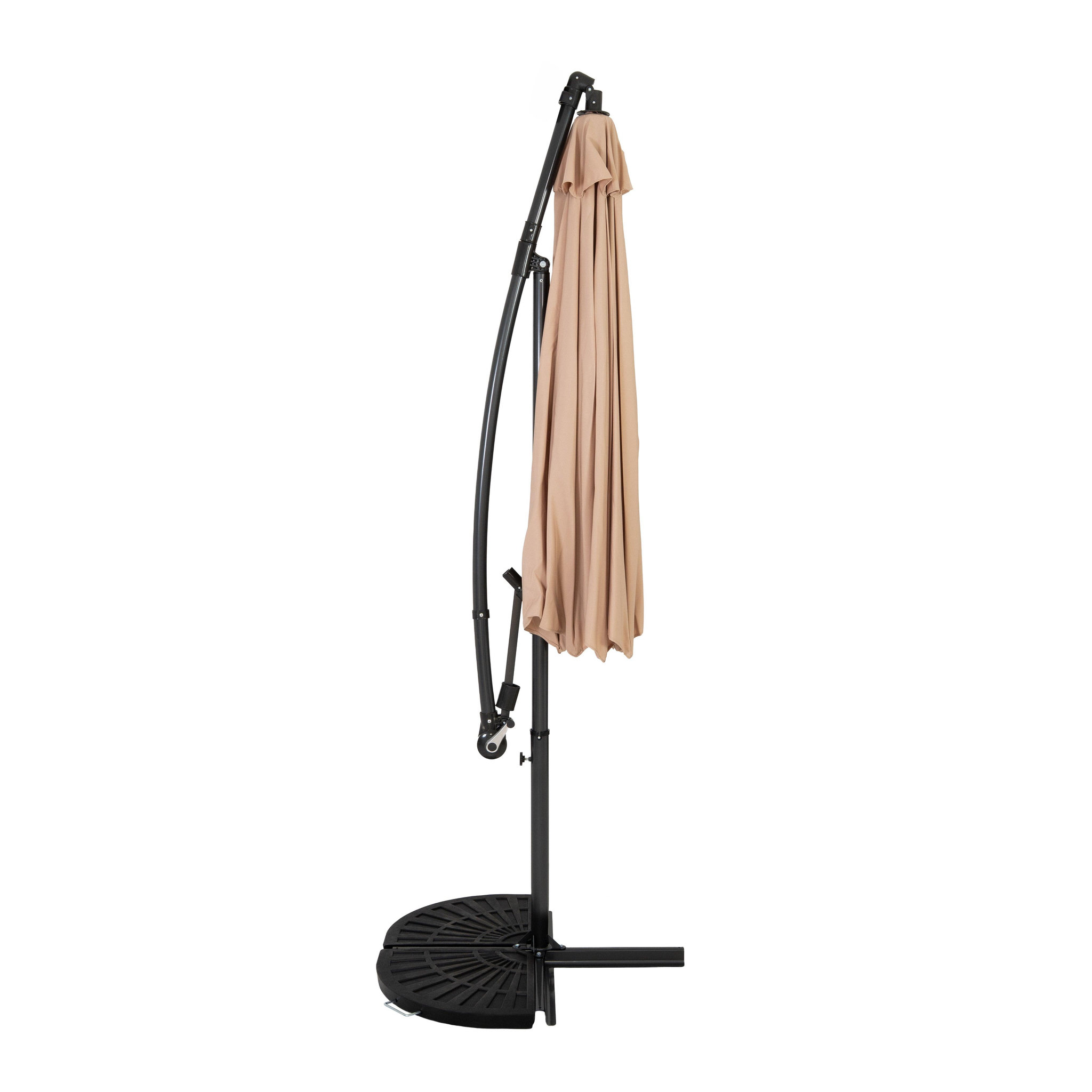 Voir la diapositive 2 : Monster Parasol Banane à Mât Déporté 3 m & 2 Pieds en Éventail