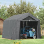 Voir la diapositive 2 : OUTSUNNY Abri de jardin, tente de stockage, 3 x 3 m, imperméable et anti-UV, cadre en acier galvanisé et grande porte, abri de vélo garage pour extérieur, gris foncé
