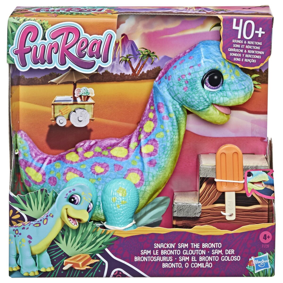 HASBRO Peluche Sam le bronto glouton - FurReal pas cher 