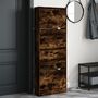 Voir la diapositive 3 : VIDAXL Armoire a chaussures chene fume 60x21x163,5 cm bois ingenierie