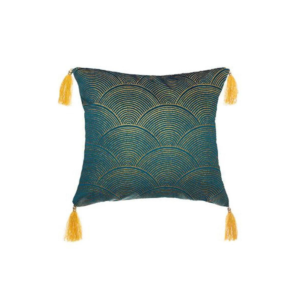 ATMOSPHERA Coussin Déco en Velours  Glitter  40x40cm Bleu