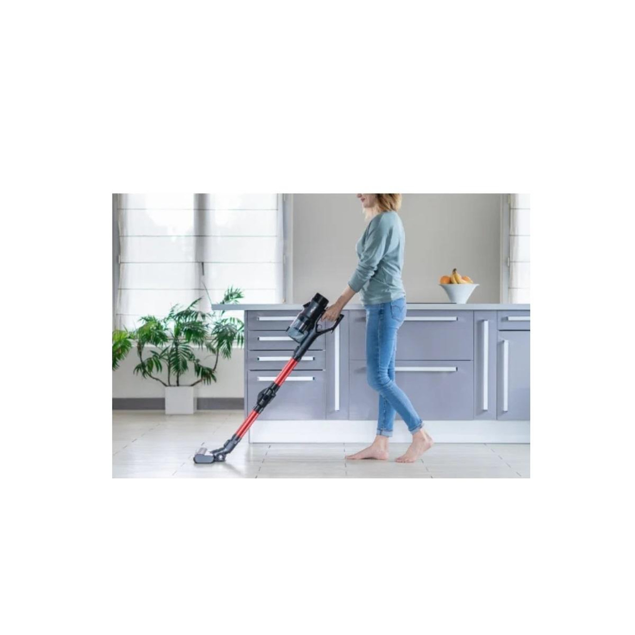 Voir la diapositive 4 : EZICLEAN Aspirateur balai rechargeable 29.6v noir et rouge - cycloboostfr8flex