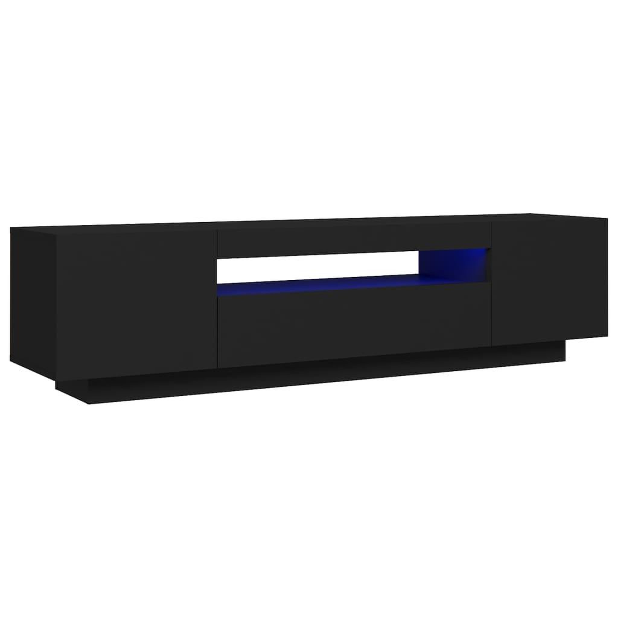 Voir la diapositive 2 : VIDAXL Meuble TV avec lumieres LED noir 160x35x40 cm