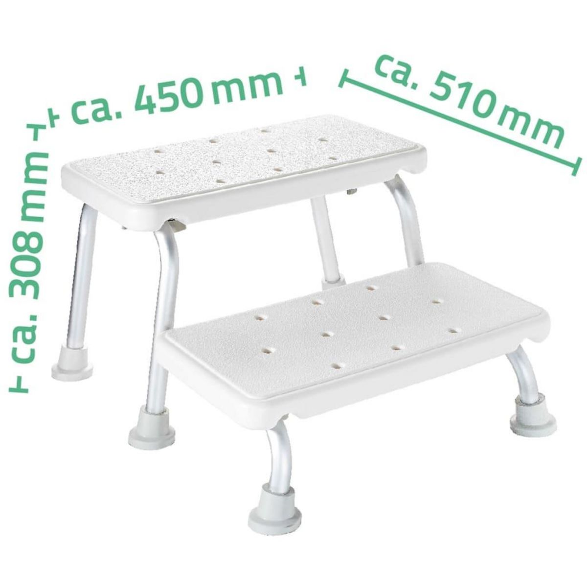 RIDDER RIDDER Escabeau a deux marches blanc 150 kg A0102001
