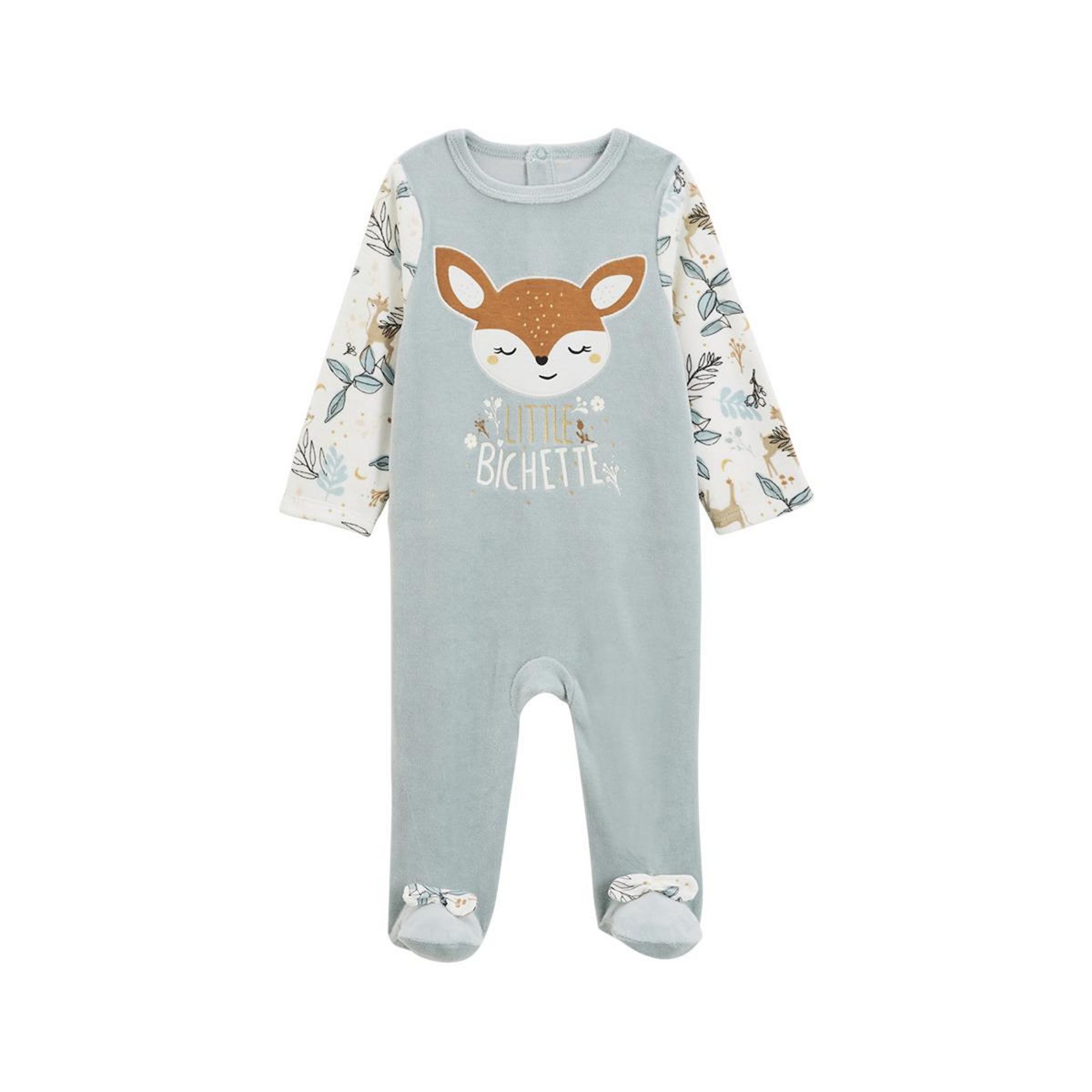 Petit Béguin Pyjama bébé en velours Alma