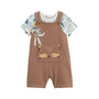 Voir la diapositive 1 : Petit Béguin Ensemble salopette bébé en gaze de coton et t-shirt Baroudeur
