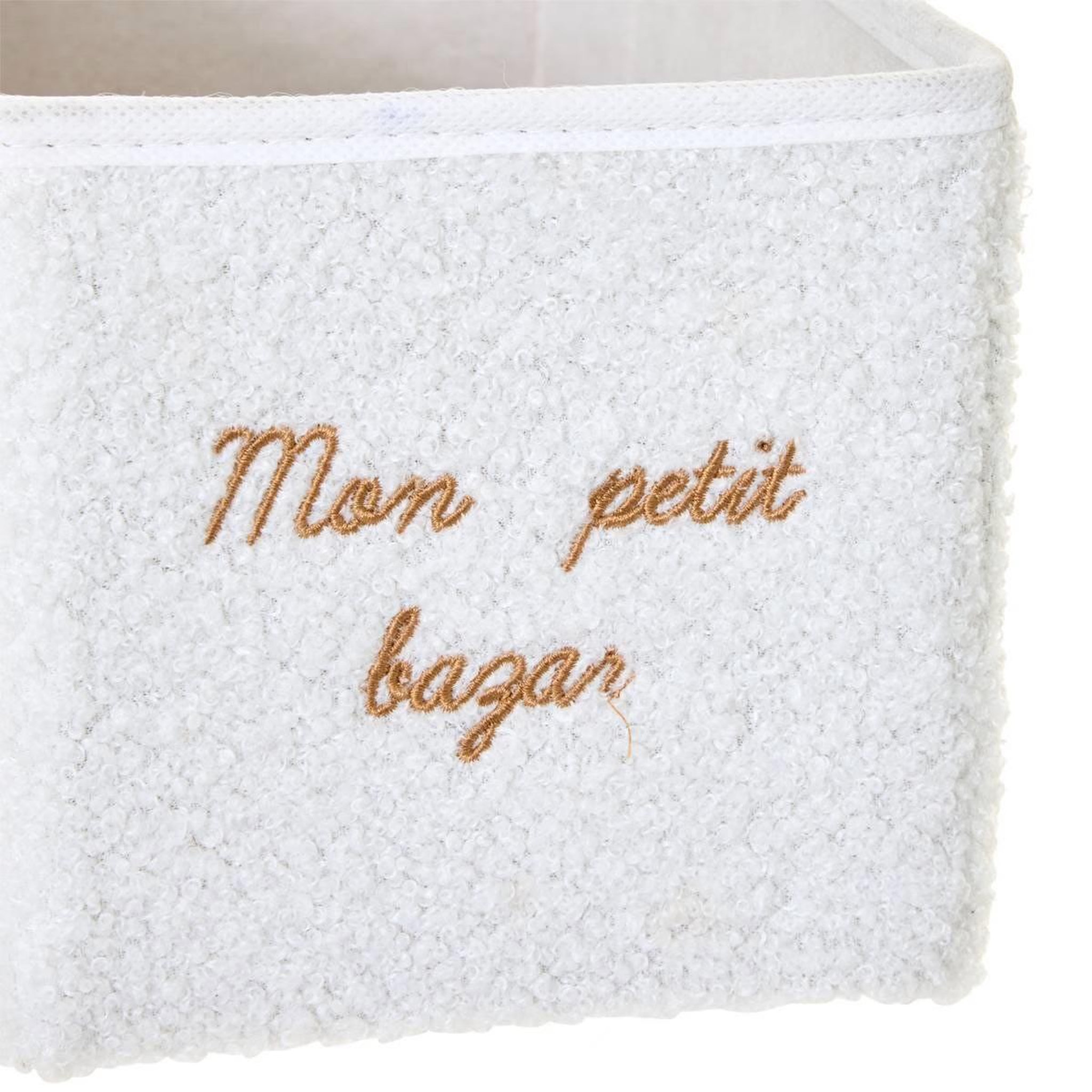Voir la diapositive 2 : Atmosphera Kids Boîte de rangement enfant  mon petit bazar  29x14cm blanc