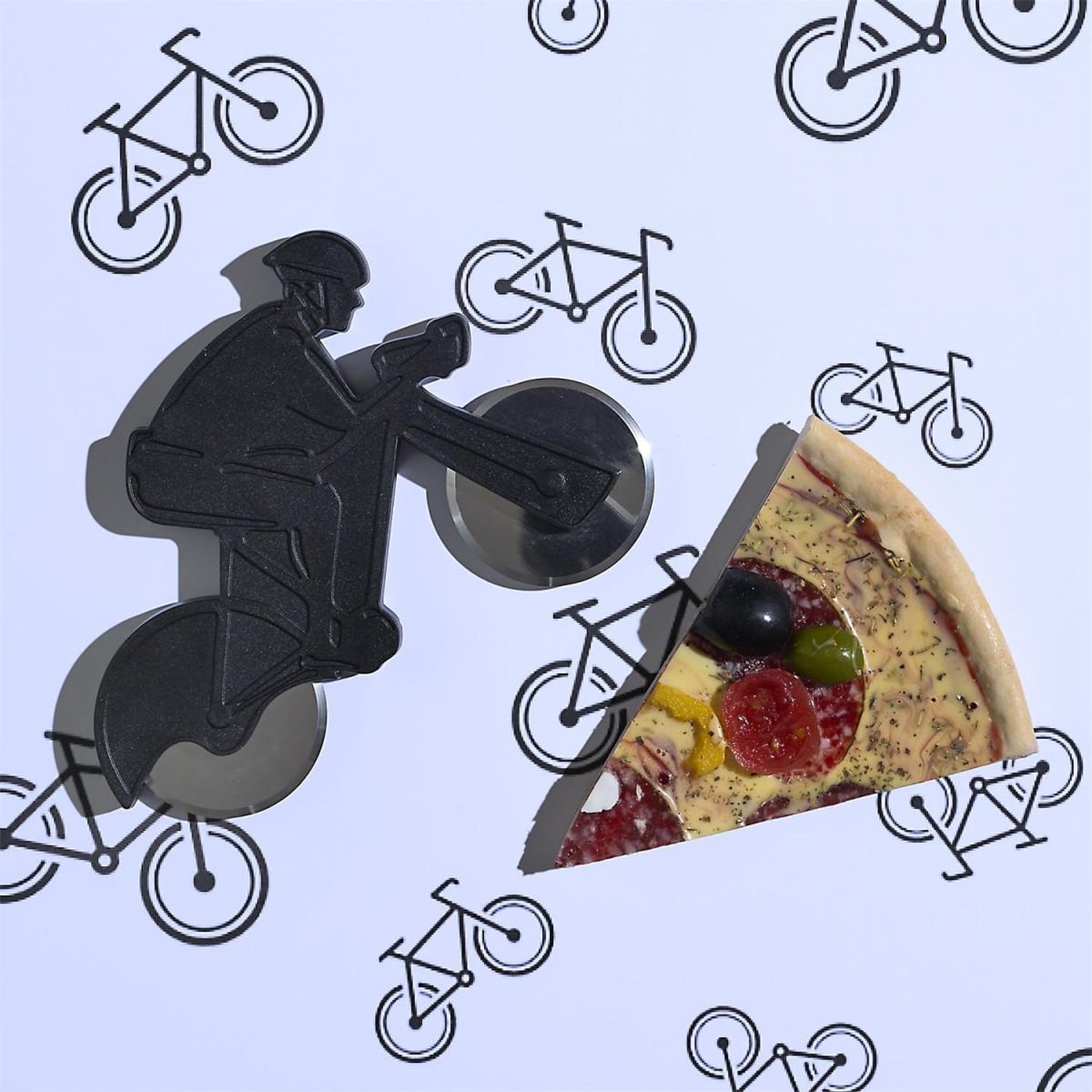 Voir la diapositive 2 : COOK CONCEPT Roulette à pizza  vélo  17cm noir