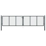 VIDAXL Portail en maille de jardin Acier galvanise 400 x 150 cm Gris
