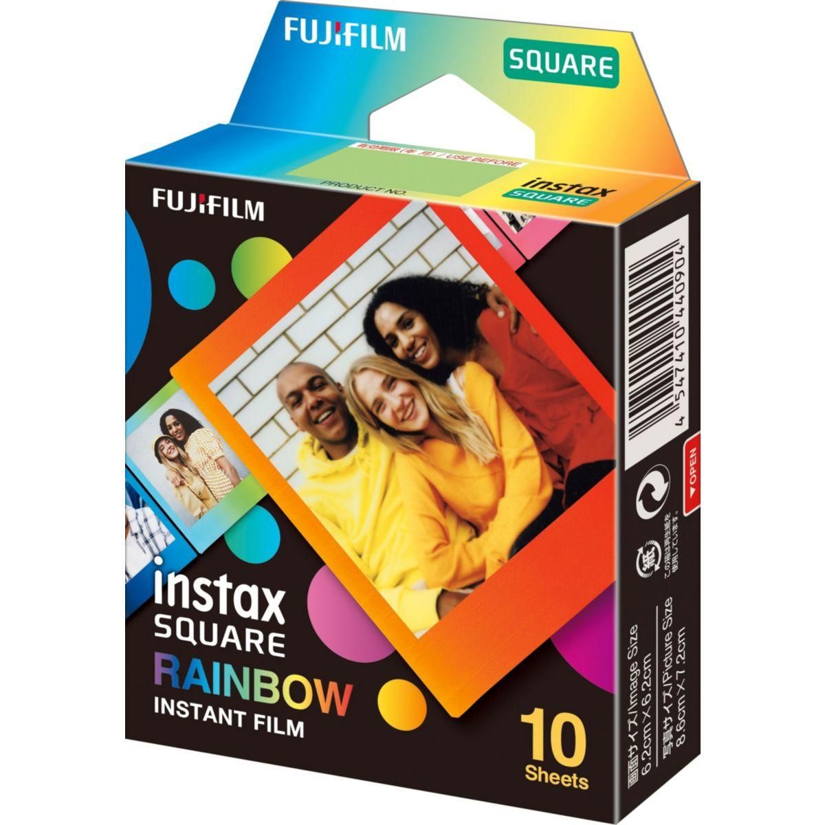 FUJIFILM Papier photo instantané Film Instax Square Rainbow WW1 (x10)