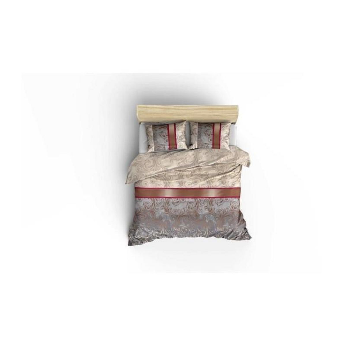 GENERIQUE Parure de lit - 1 housse de couette 220 x 240 cm + 2 taies d'oreiller 60 x 60 cm - 65% coton, 35% polyester - Gris