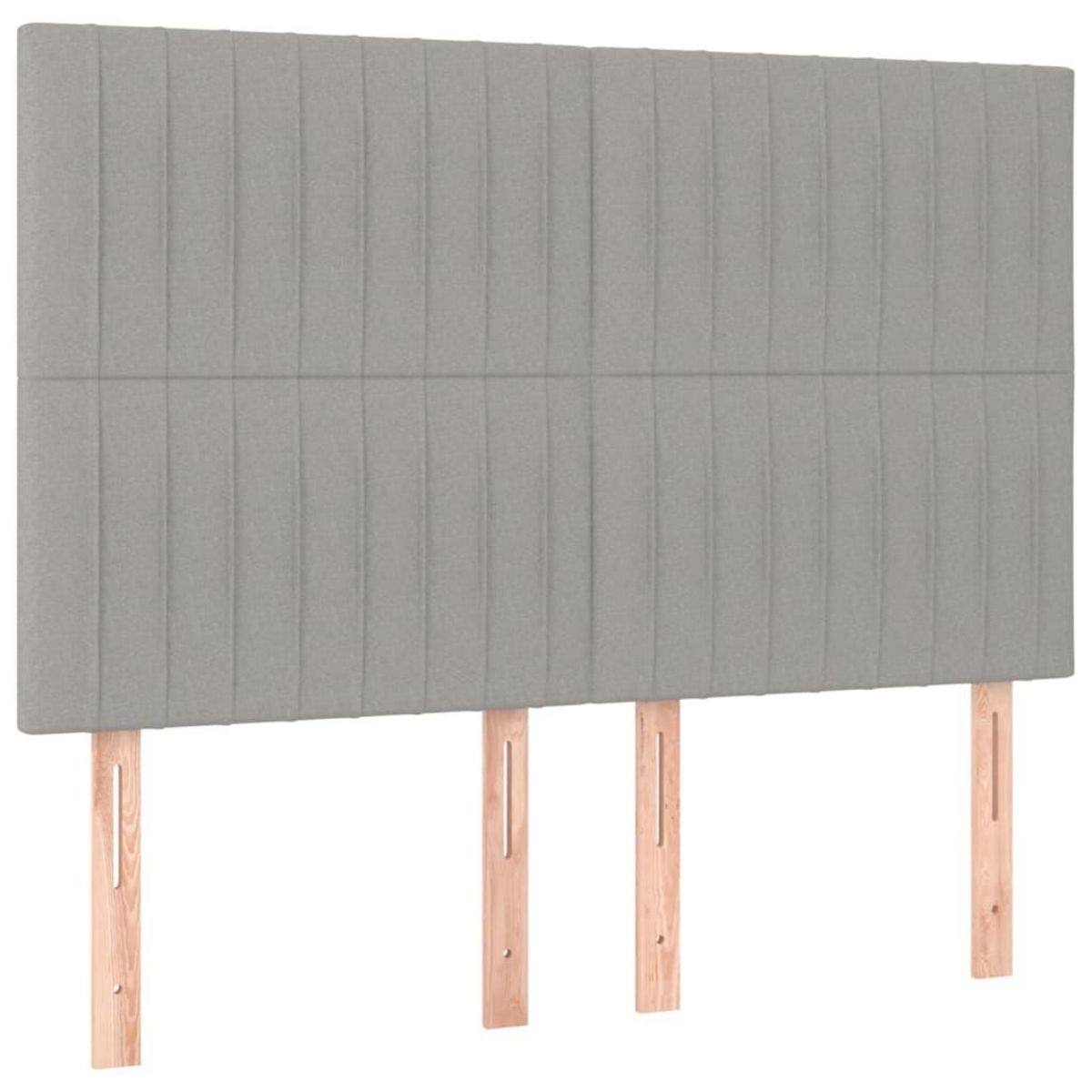 VIDAXL Tete de lit a LED Gris clair 144x5x118/128 cm Tissu