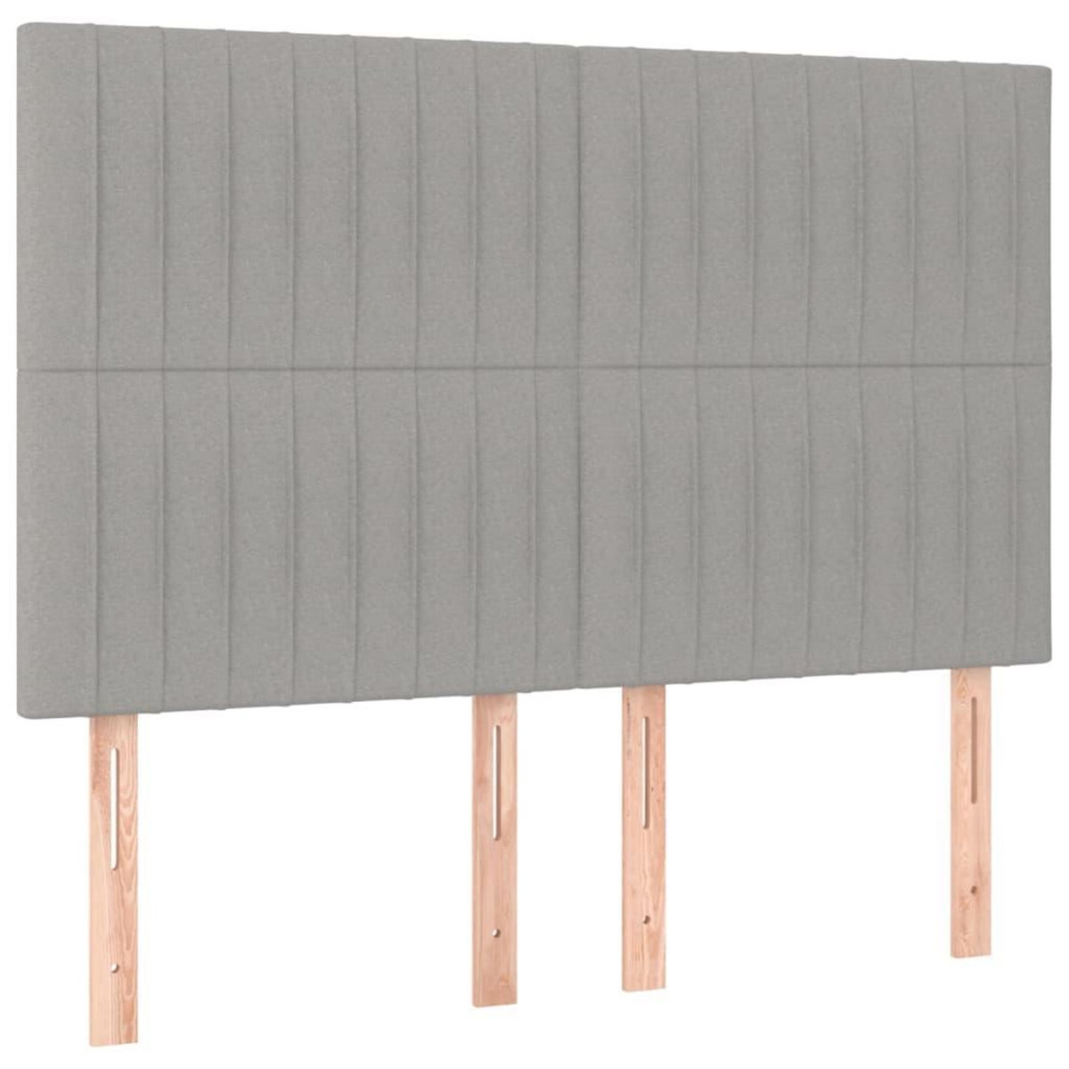 VIDAXL Tete de lit a LED Gris clair 144x5x118/128 cm Tissu