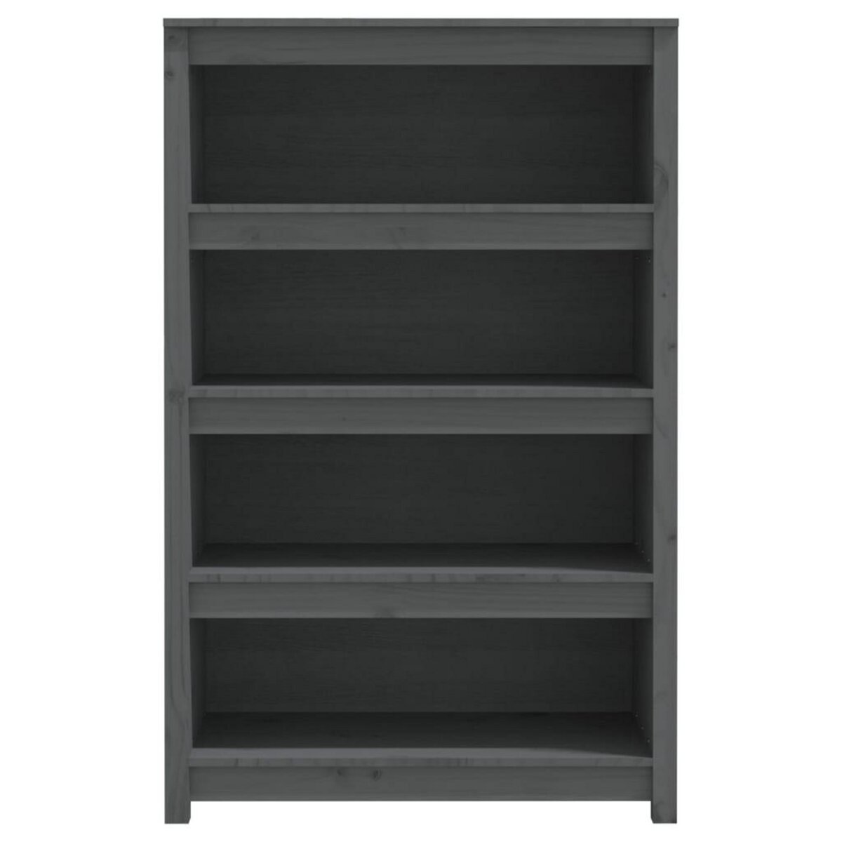 VIDAXL Bibliotheque Gris 80x35x126 cm Bois de pin massif