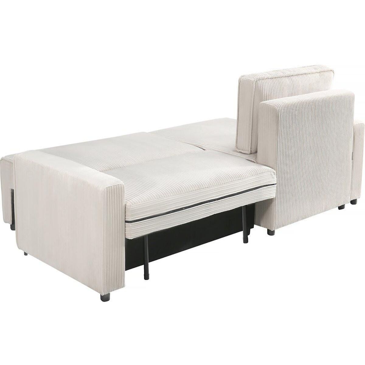 Habitat et Jardin Canapé d'angle convertible et reversible en velours côtelé  Montaigne  - 3 places  - Beige