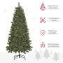 Voir la diapositive 4 : HOMCOM Sapin de Noël artificiel Ø 87 x 180H cm - 450 branches épines imitation Nordmann grand réalisme - 28 pommes de pin - métal PVC vert