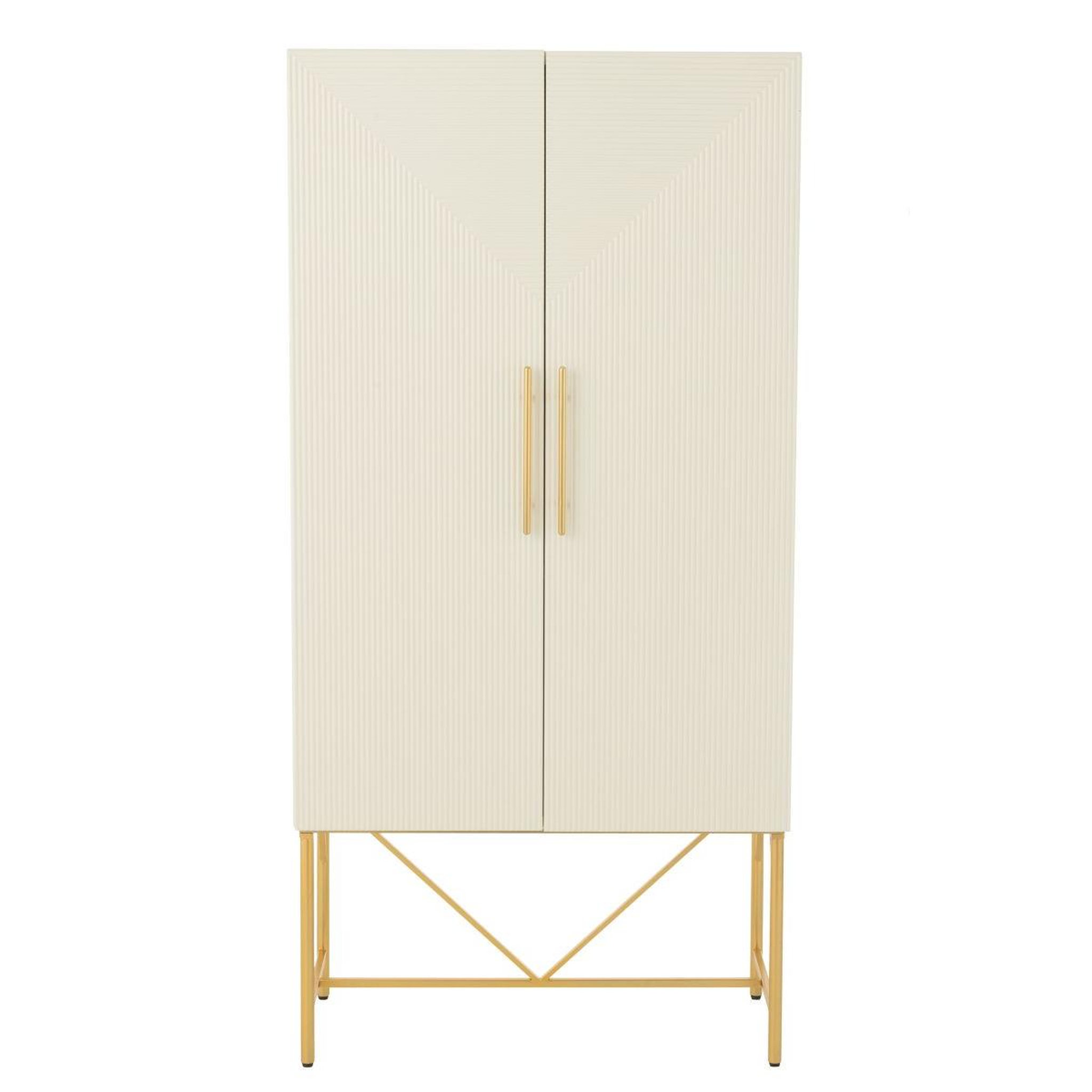 Voir la diapositive 2 : J-LINE Armoire design 2 portes  blaine  90cm blanc