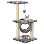 VIDAXL Arbre a chat avec griffoirs en sisal 65 cm Gris Motif de pattes
