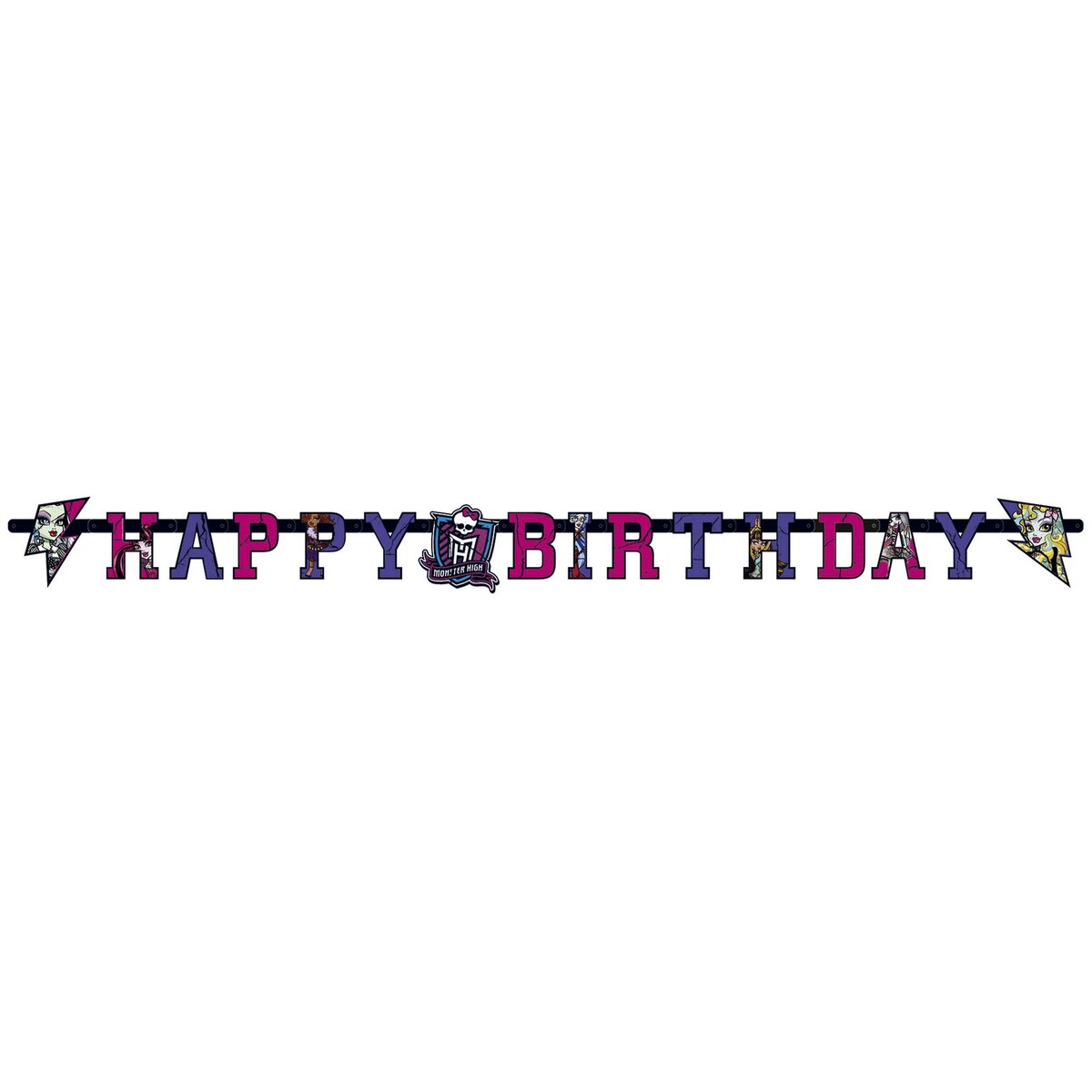  1 Bannière Lettre Happy Birthday-Monster High