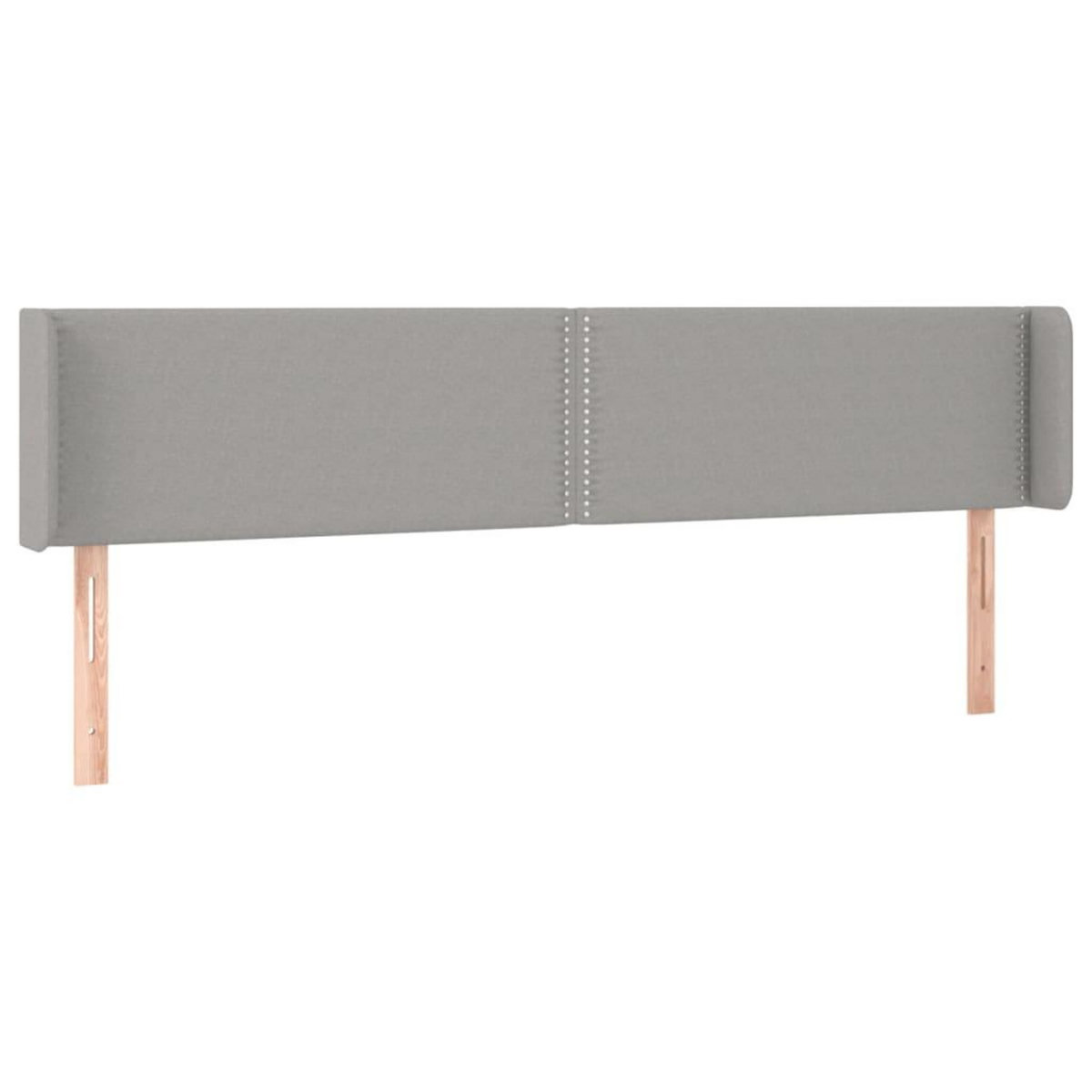 VIDAXL Tete de lit avec oreilles Gris clair 183x16x78/88 cm Tissu