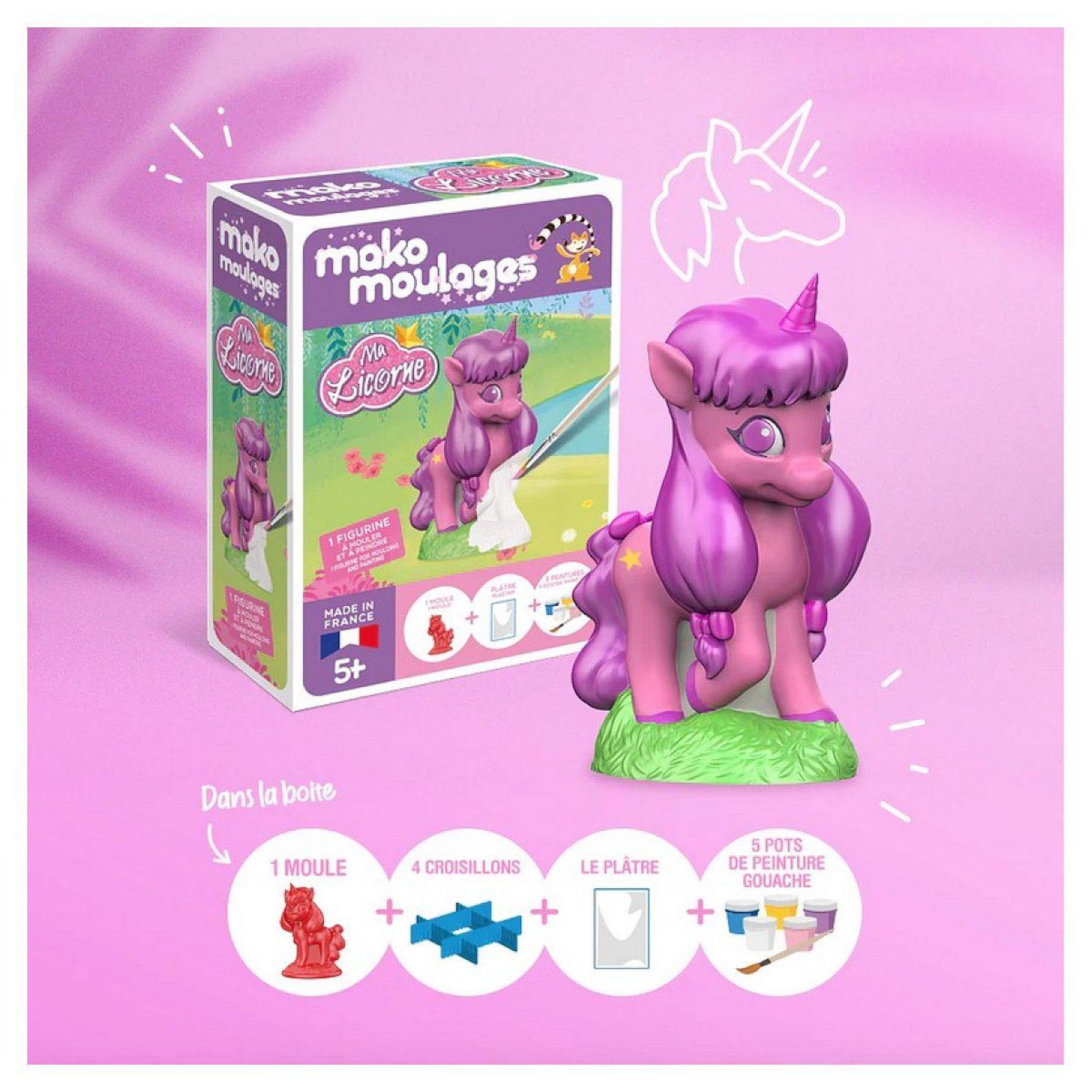 Voir la diapositive 2 : Mako Creations Ma licorne etoilee - mako moulage