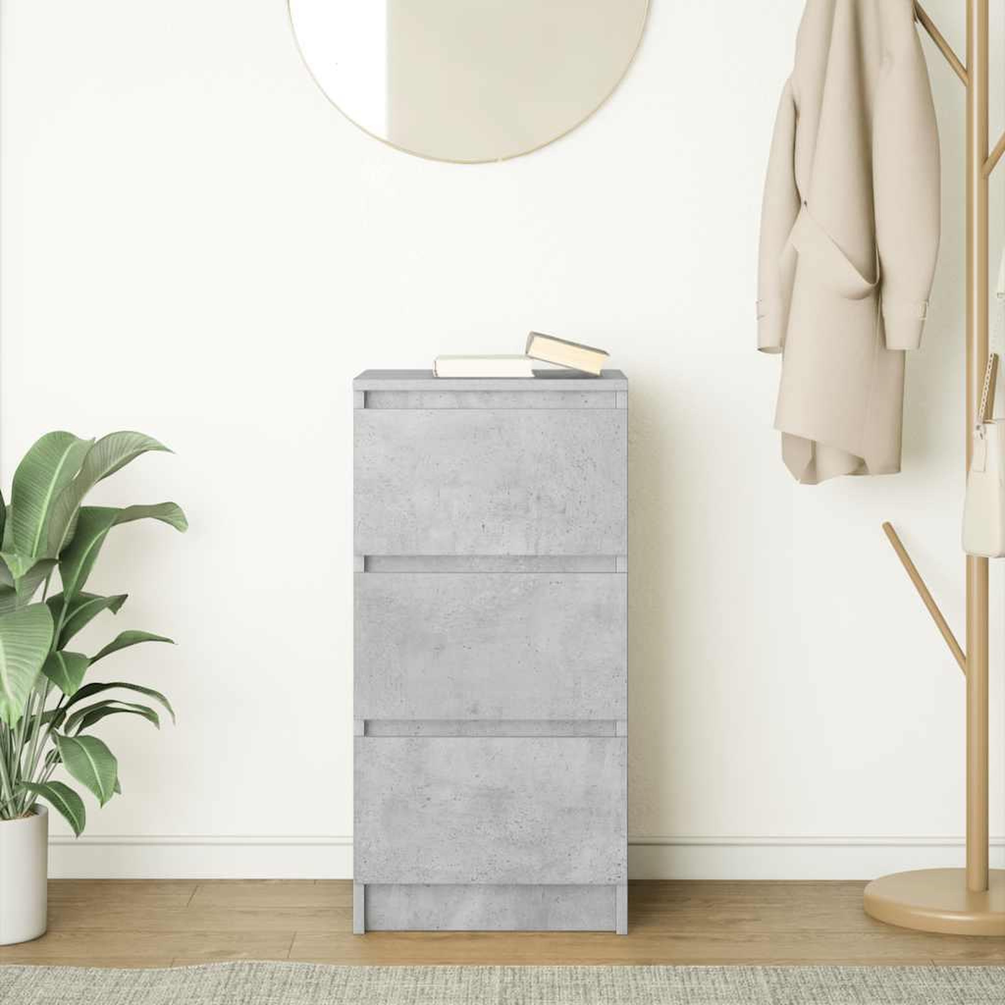 Voir la diapositive 3 : VIDAXL Buffet gris beton 37,5x35x76 cm bois d'ingenierie