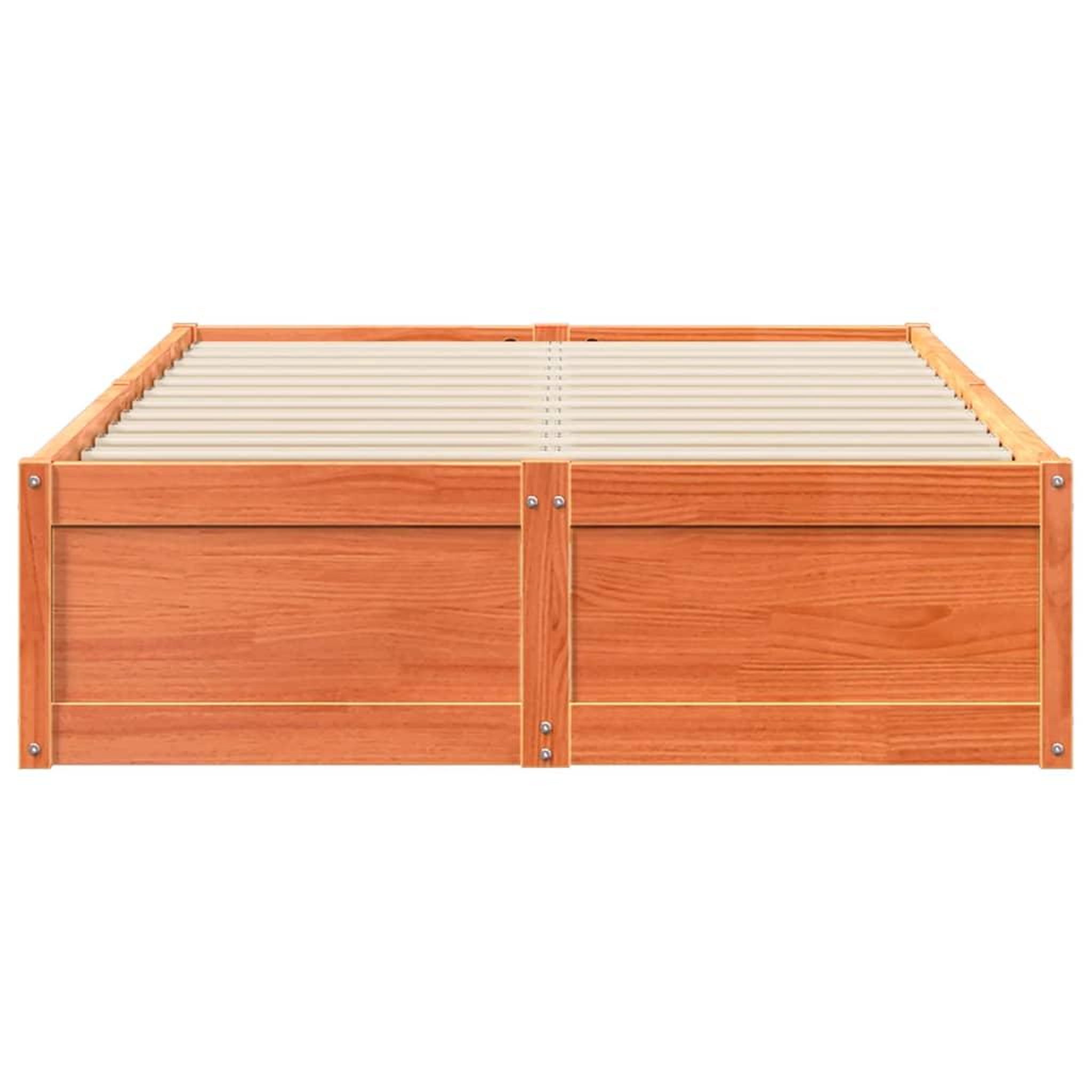 Voir la diapositive 4 : VIDAXL Cadre de lit sans matelas cire marron 135x190cm bois pin massif