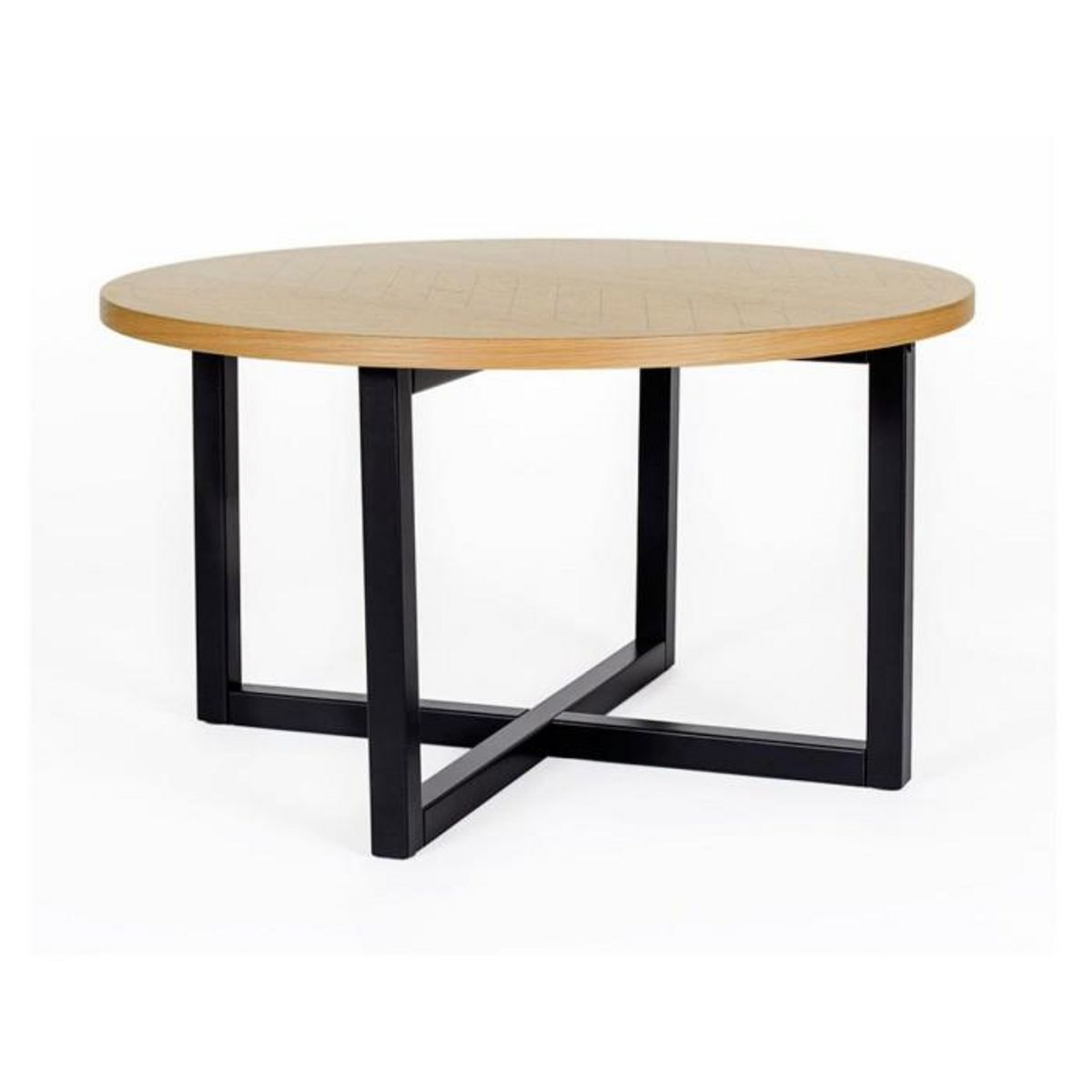 Paris Prix Table Basse Ronde  Camden  80cm Chêne & Noir
