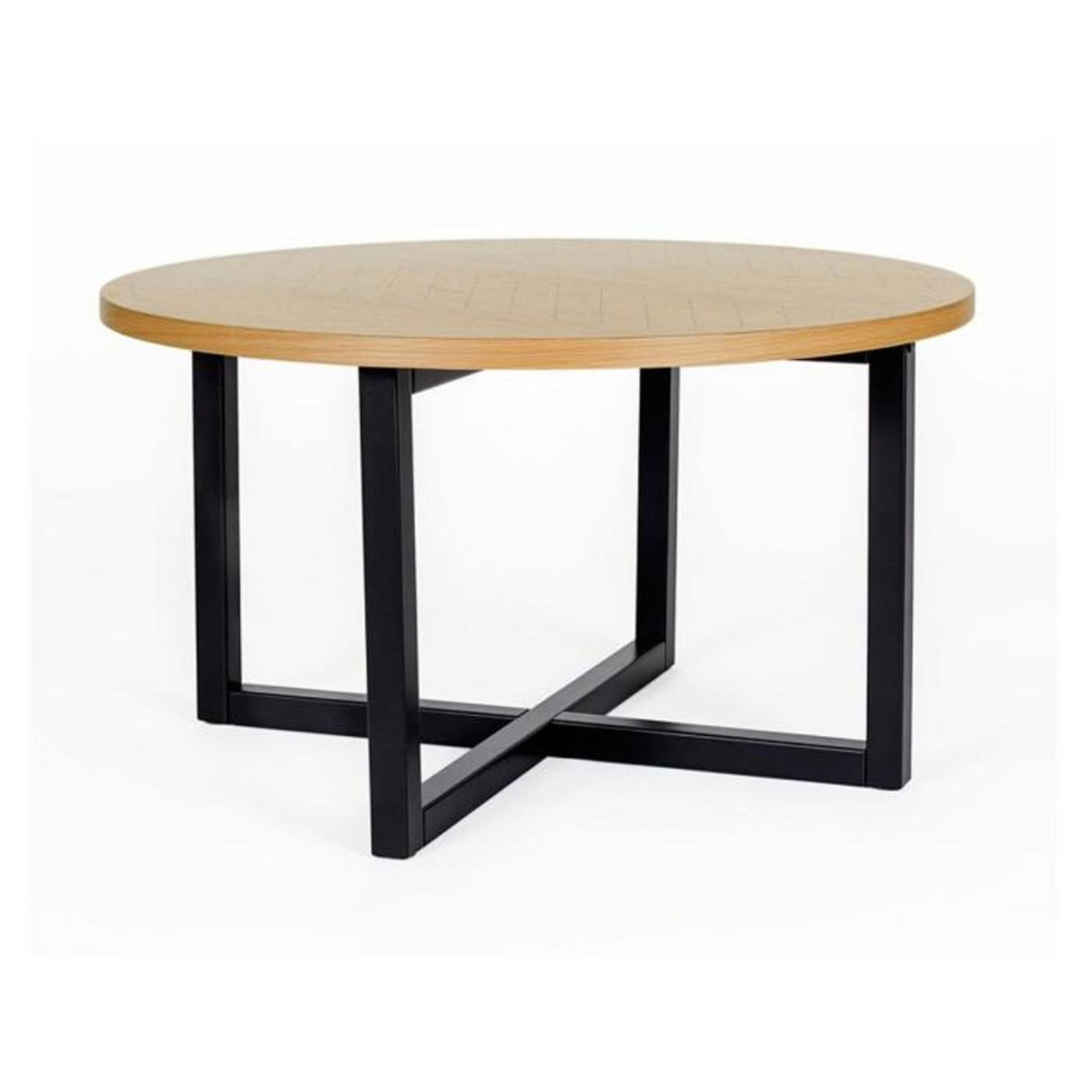 Paris Prix Table Basse Ronde  Camden  80cm Chêne & Noir