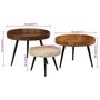 Voir la diapositive 6 : VIDAXL Tables basses rondes 3 pcs bois de manguier massif