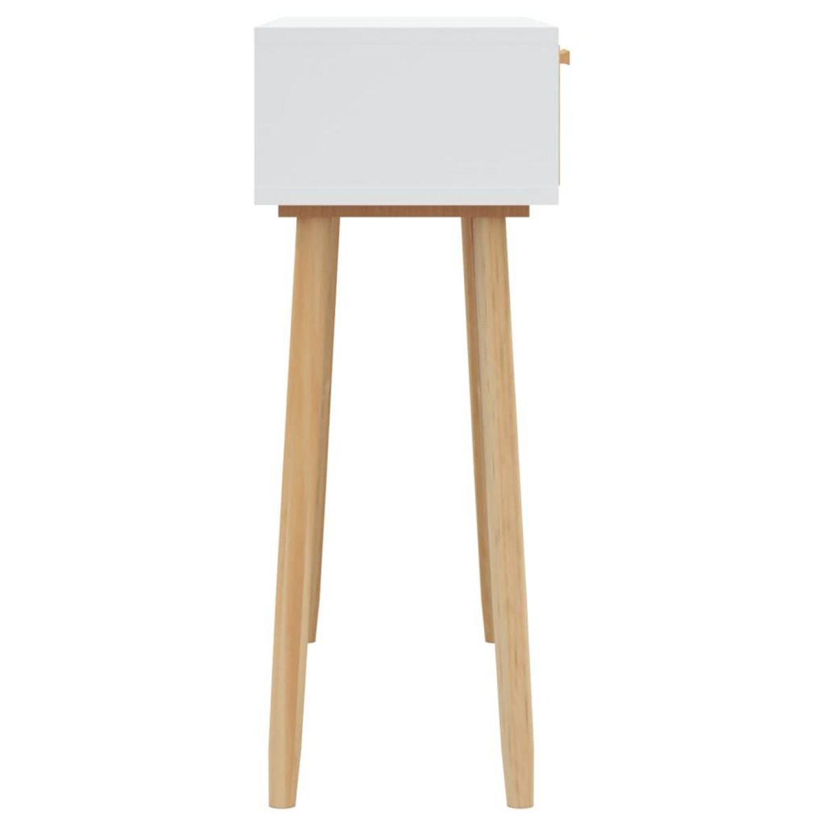 VIDAXL Table console Blanc 80x30x75 cm Bois massif pin /rotin naturel