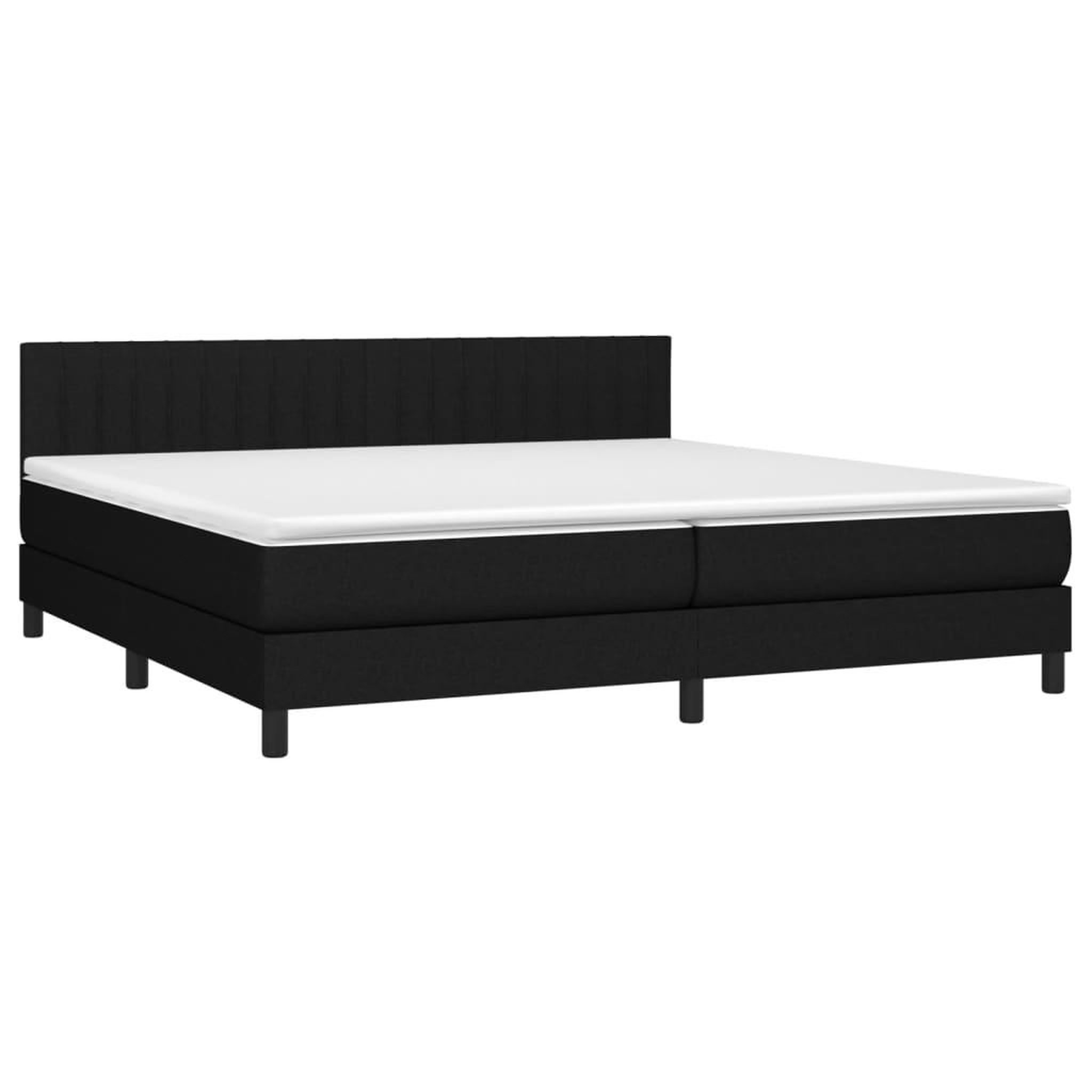 Voir la diapositive 3 : VIDAXL Sommier a lattes de lit avec matelas Noir 200x200 cm Tissu