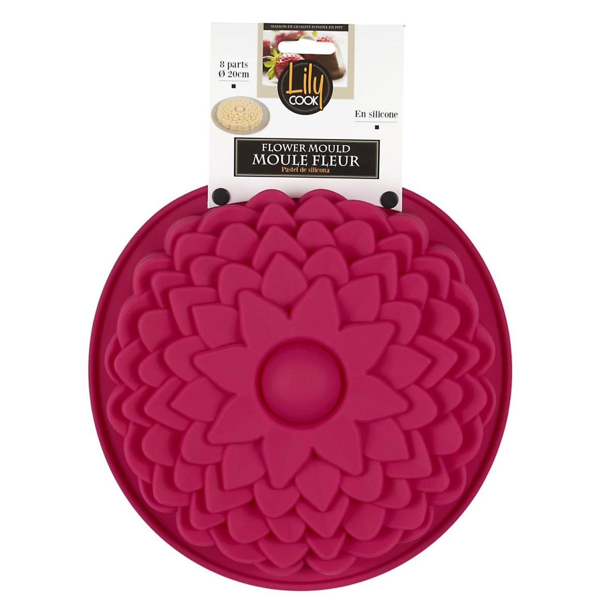 Voir la diapositive 5 : Lily Cook Moule à gâteau en silicone  dahlia  20cm rose