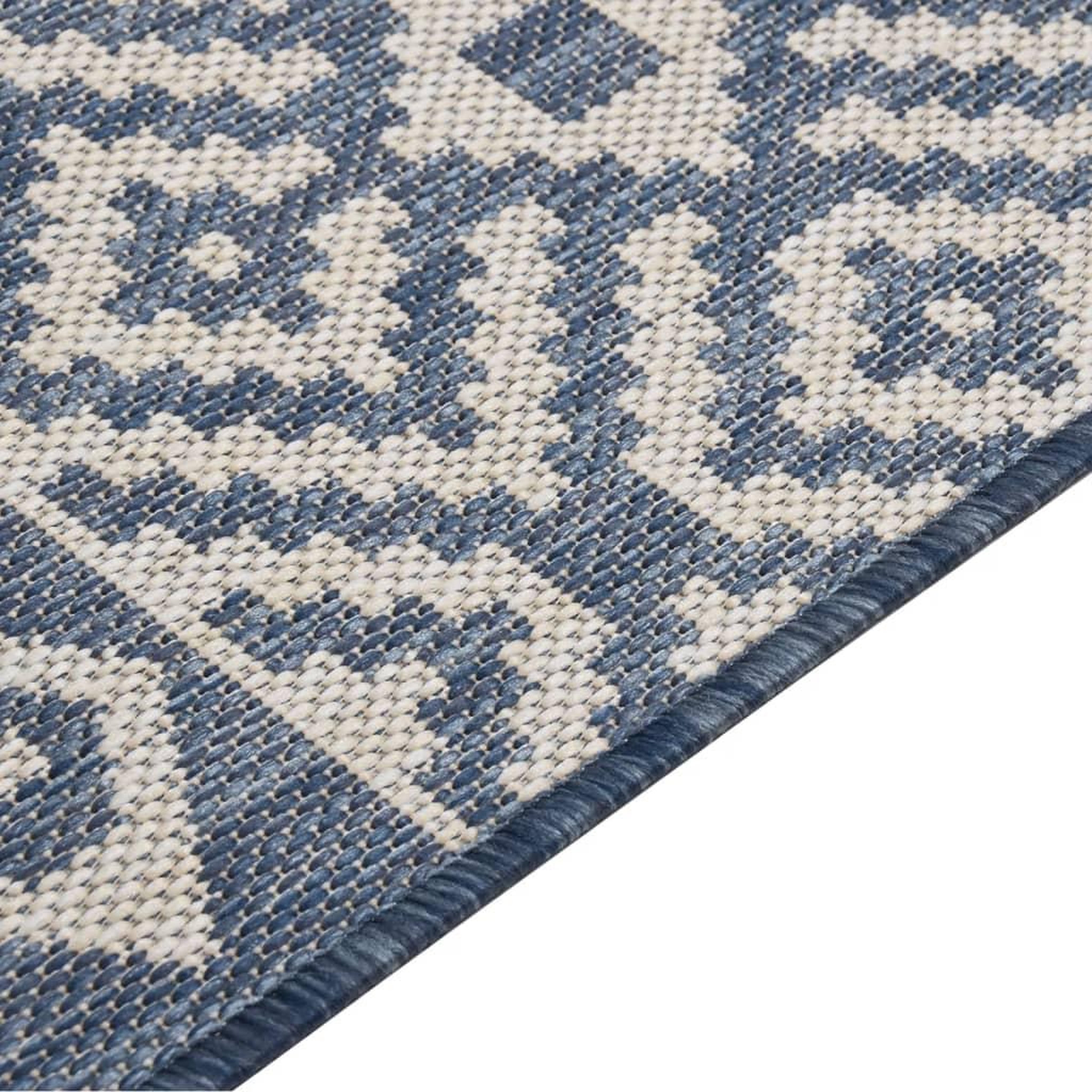 Voir la diapositive 4 : VIDAXL Tapis a tissage plat d'exterieur 160x230 cm Rayures bleues