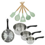 Fackelmann Lot Poêle 24cm et 3 Casseroles 12/16/20cm Fackelmann Généva avec 5 ustensiles