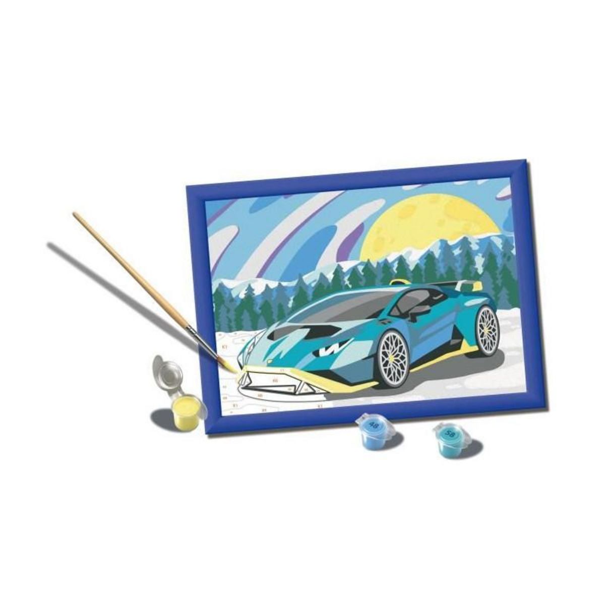 RAVENSBURGER CreArt Kids 18x24cm Lamborghini, Kit de peinture par numéros Numéro d'Art, Des 7 ans, 25842, Ravensburger