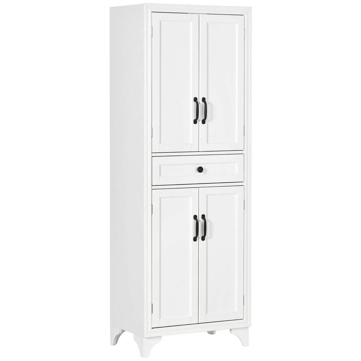 HOMCOM Buffet haut 4 portes 2 étagères tiroir coulissant MDF blanc
