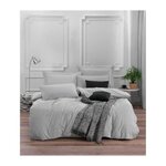 GENERIQUE Parure de lit - 1 housse de couette 220 x 240 cm + 2 taies d'oreiller 60 x 60 cm - 65% coton, 35% polyester - Gris
