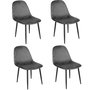 Voir la diapositive 1 : DIVERS Lot de 4 Chaises de table design velours Inoui