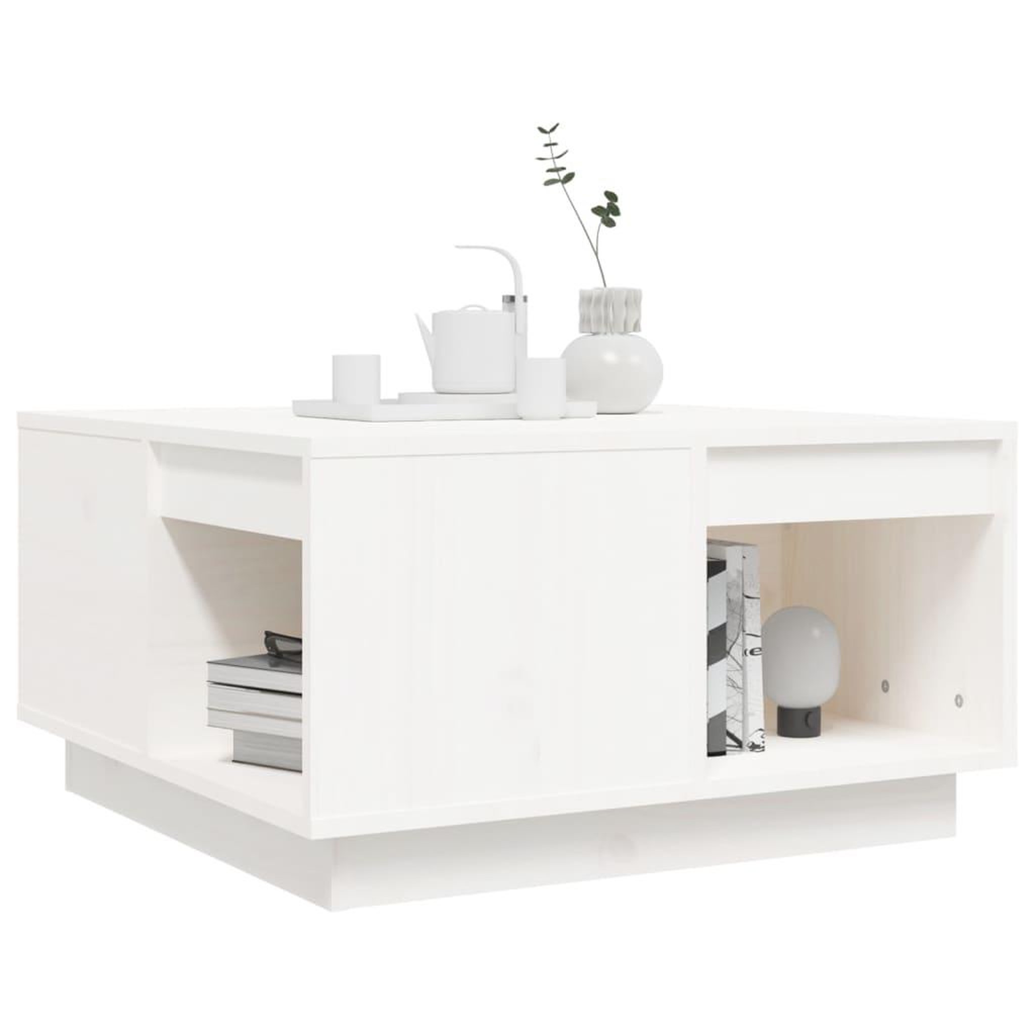 Voir la diapositive 4 : VIDAXL Table basse Blanc 60x61x32,5 cm Bois massif de pin