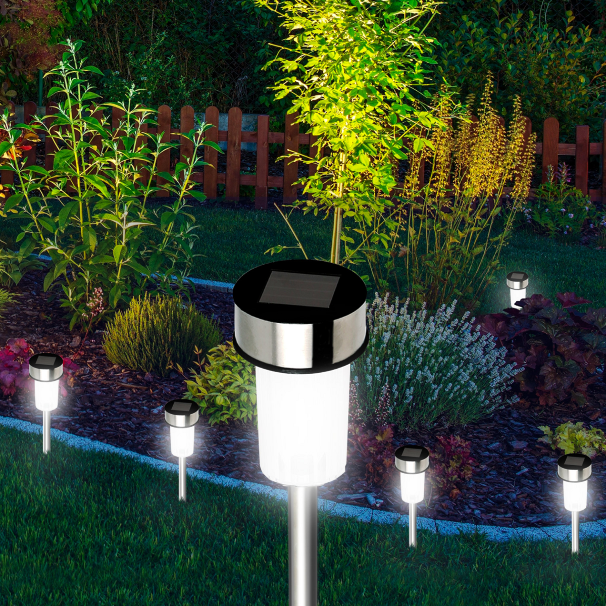 ID MARKET Lot de 20 bornes solaires à LED lampes de jardin à planter