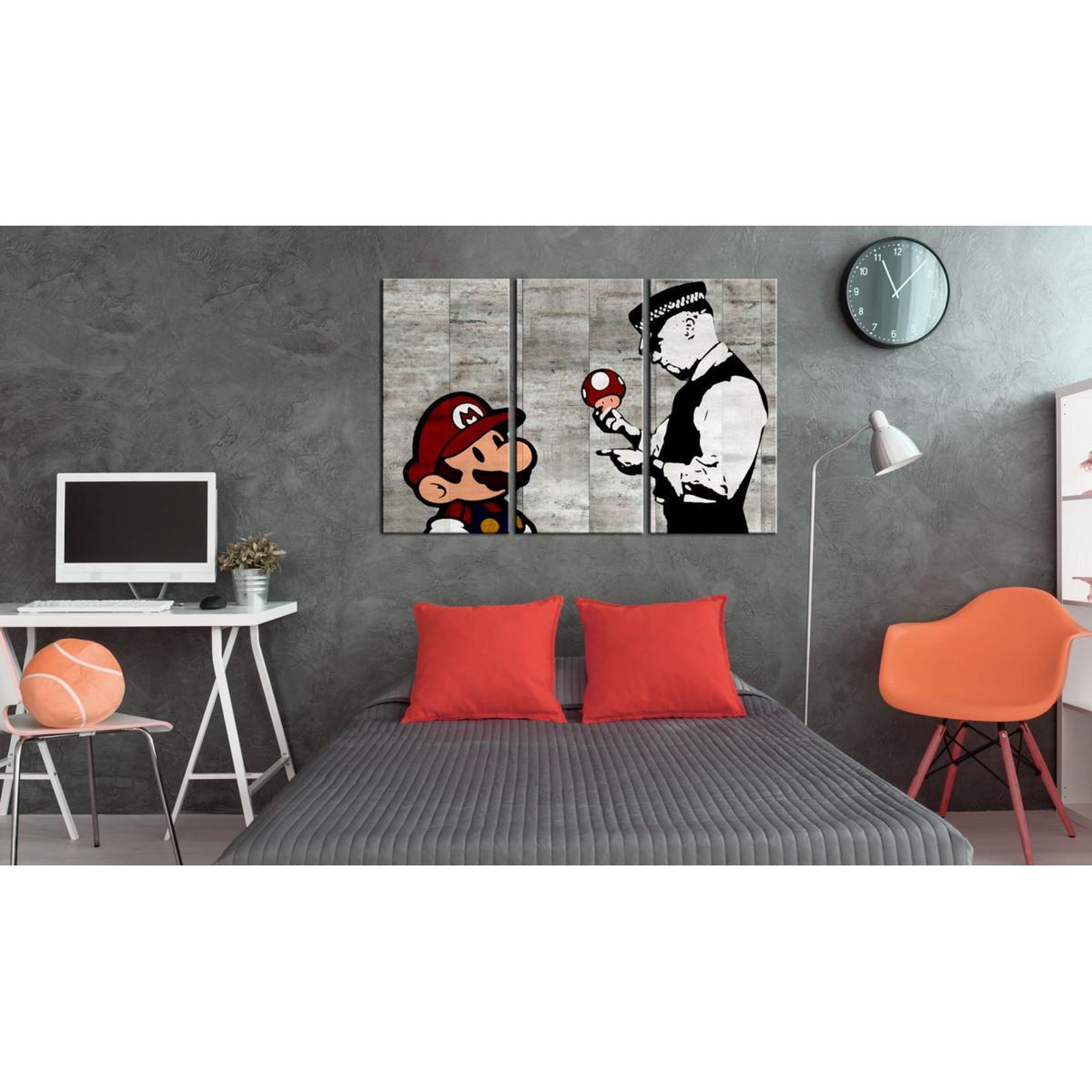 Voir la diapositive 2 : Paris Prix Tableau imprimé  banksy - mario bros