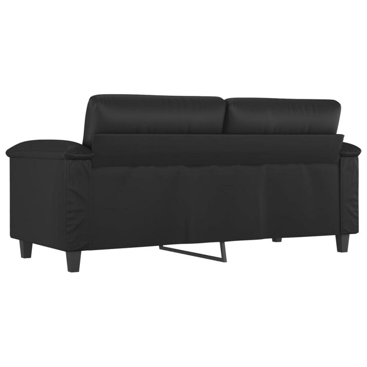 VIDAXL Canape a 2 places Noir 140 cm Similicuir