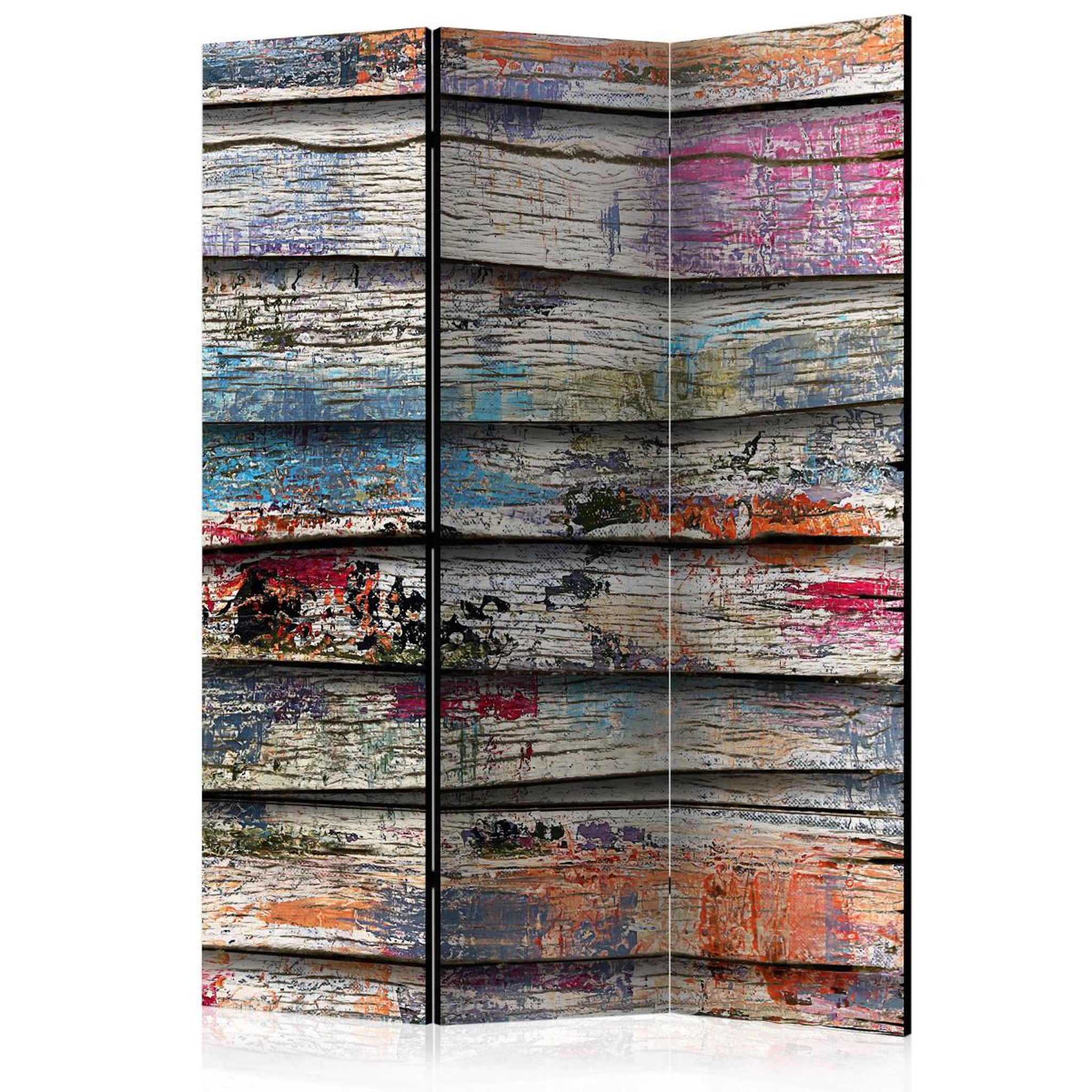 Paris Prix Paravent 3 volets  colourful wood  135x172cm