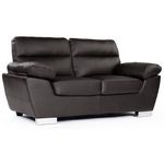 Habitat et Jardin Canapé fixe en cuir reconstitué et PVC  Dallas  - 169 x 88 x 90 cm - 2 places - Chocolat