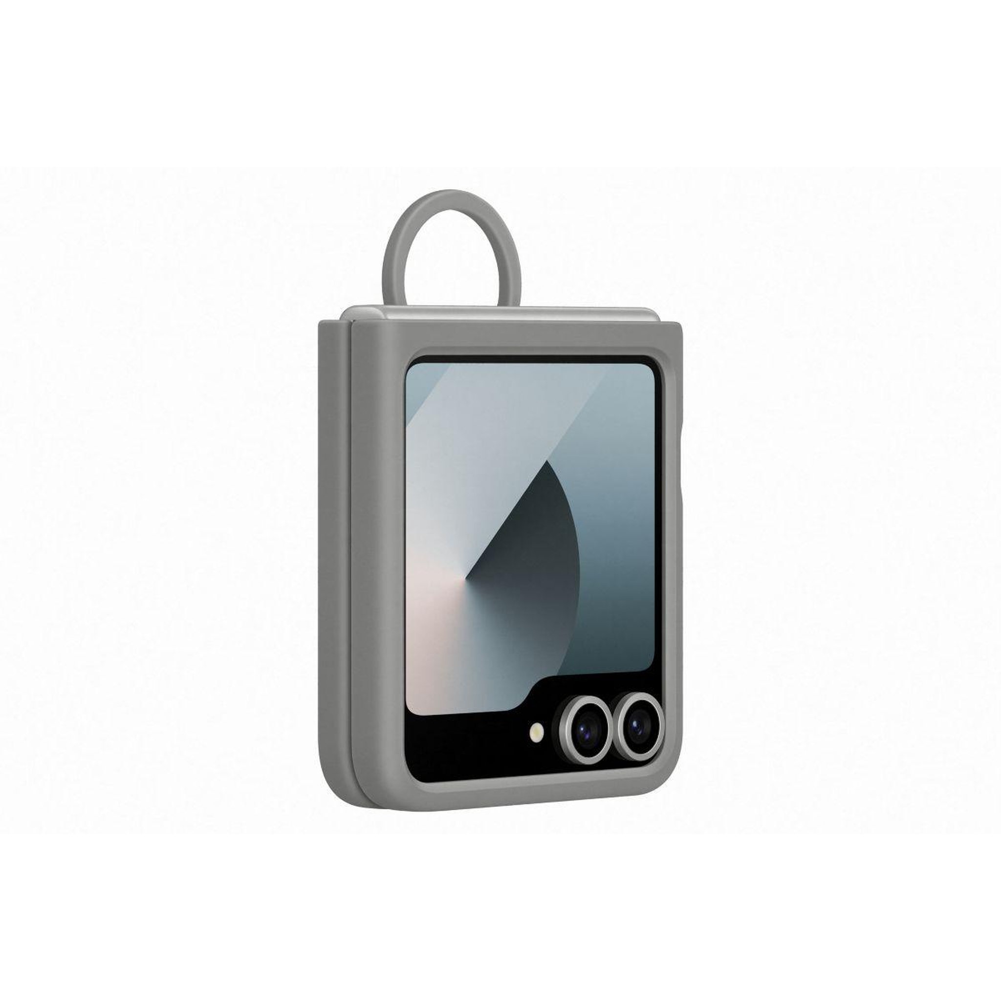 Voir la diapositive 3 : Samsung Coque z flip6 silicone gris avec anneau